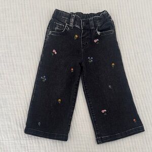 Cat & Jack Black Jeans with Floral Embroidery
